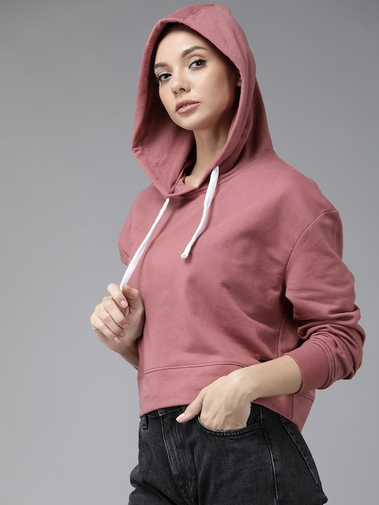 60c8be92-e3cc-44c3-ab3a-8f008373ae0e1628146205477-Roadster-Women-Pink-Pure-Cotton-Solid-Hooded-Sweatshirt-1611-3