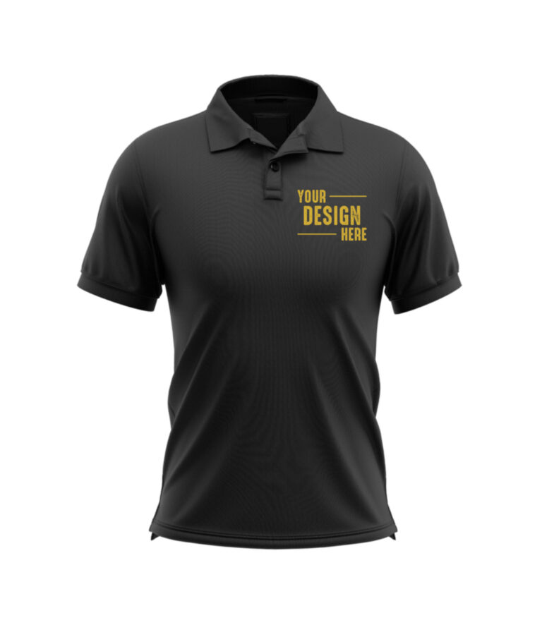 Unisex-Black-Polo-T-Shirt-Your-Design-Here